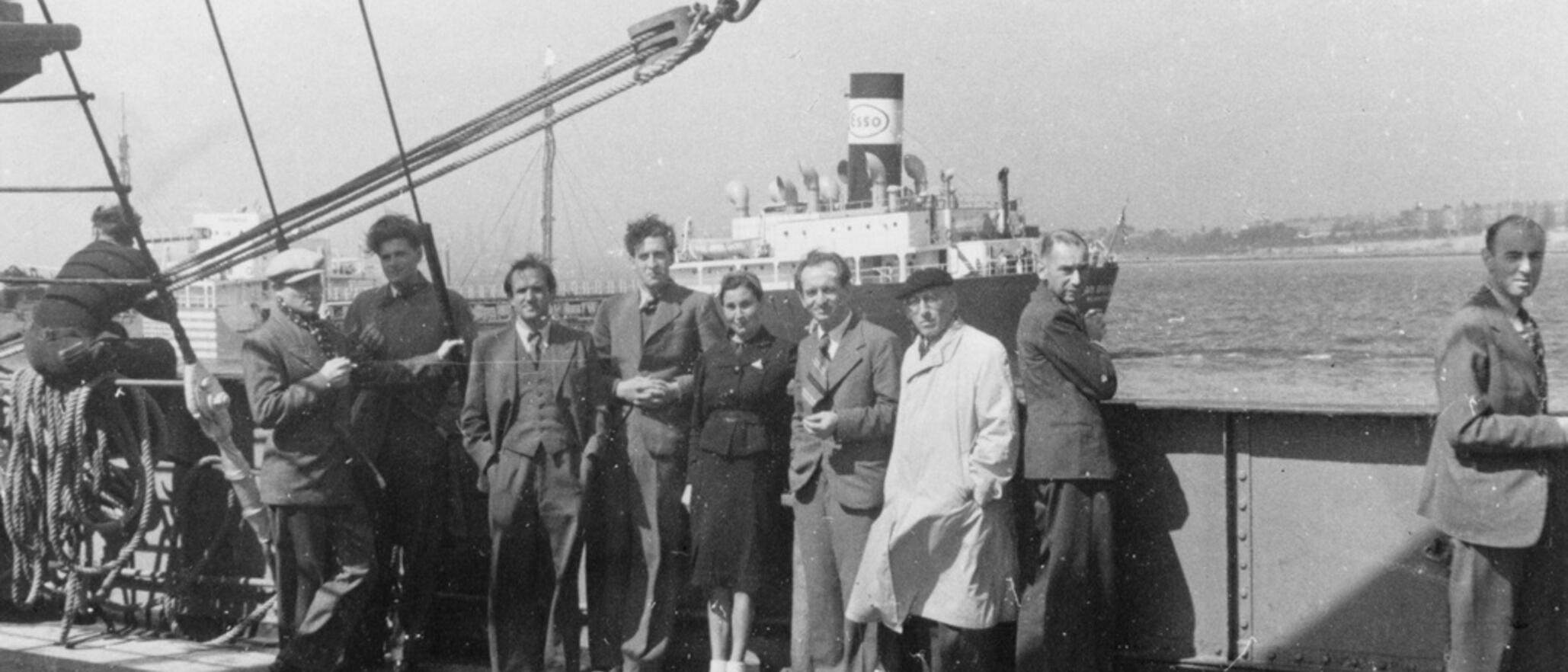 European refugees assisted by the Emergency Rescue Committee on board the 'Capitaine Paul-Lemerle,' a converted cargo ship sailing from Marseilles to Martinique, 25 March 1941.