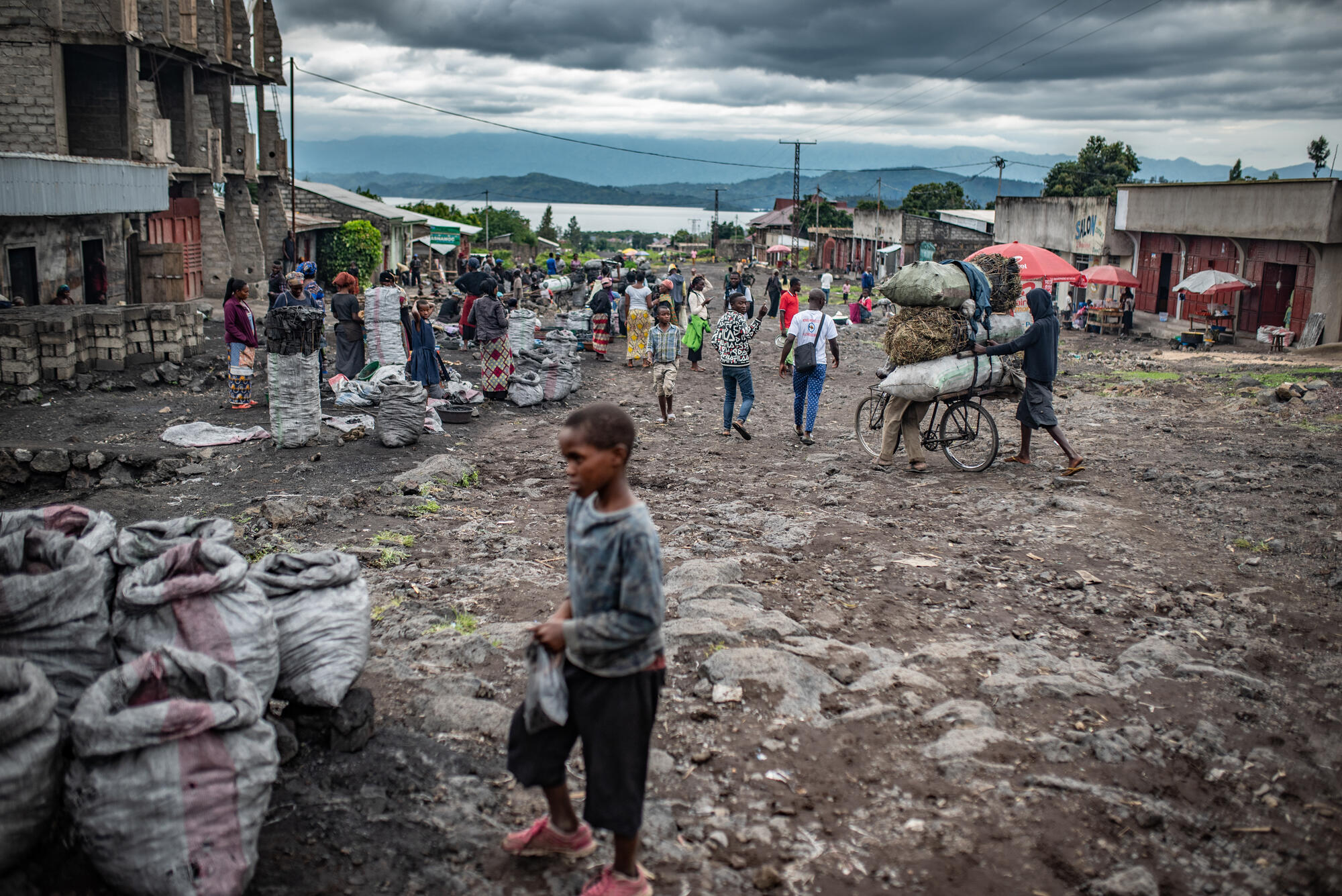 People on the street in Goma, Congo.