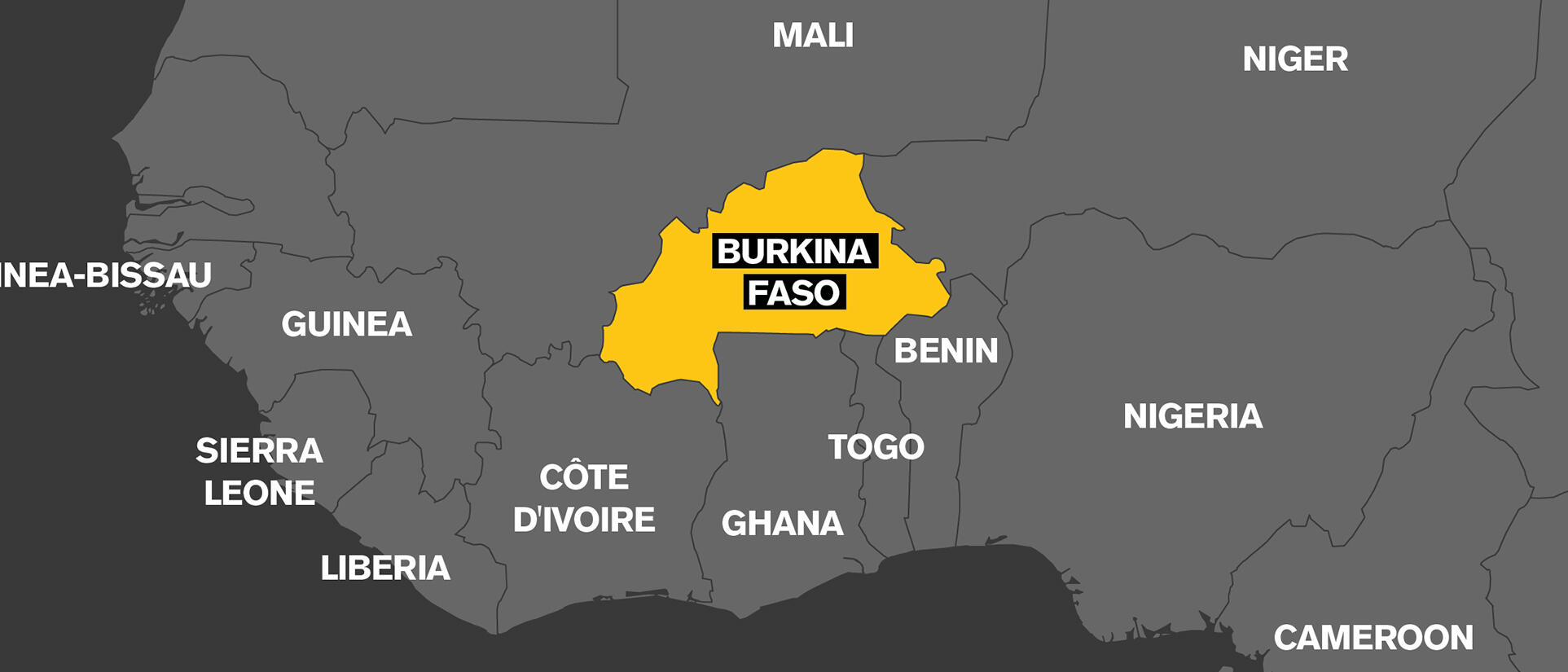 Map highlighting Burkina Faso.