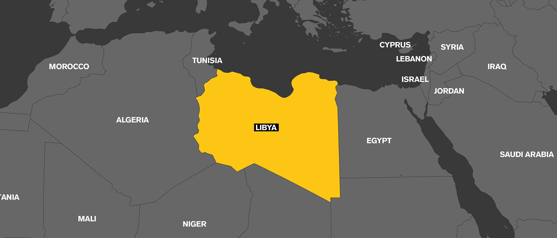 Eine Karte, auf der Libyen zu sehen ist