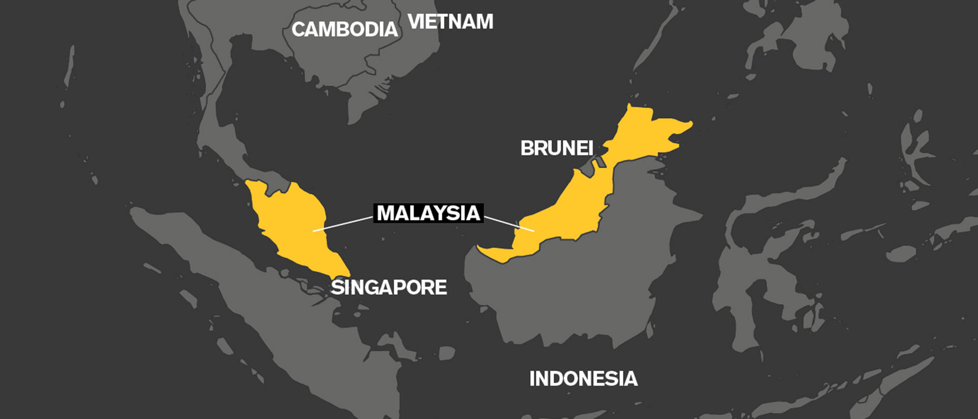 A map highlighting Malaysia's geographic location.