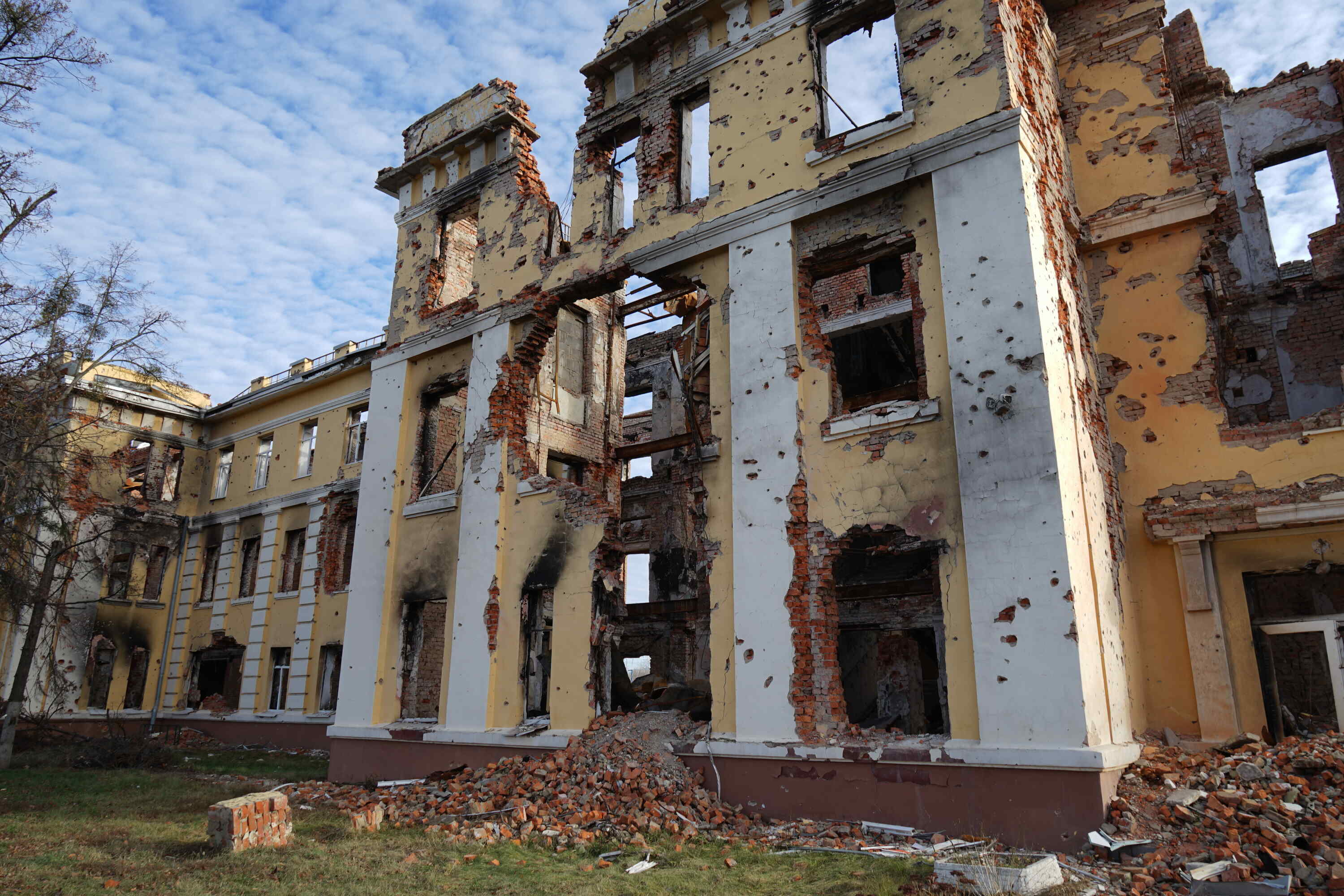 Damaged buildings