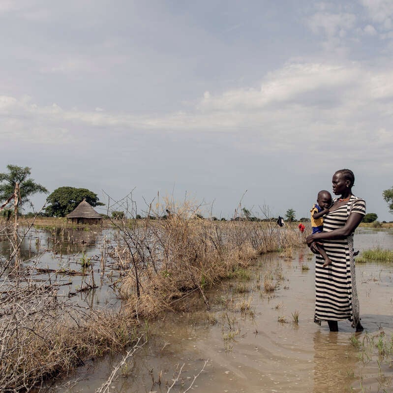 Flooding in Northern Bahr El Ghazal, South Sudan forced Abuk, 30, and her family out of her home where she owns two plots of land.
