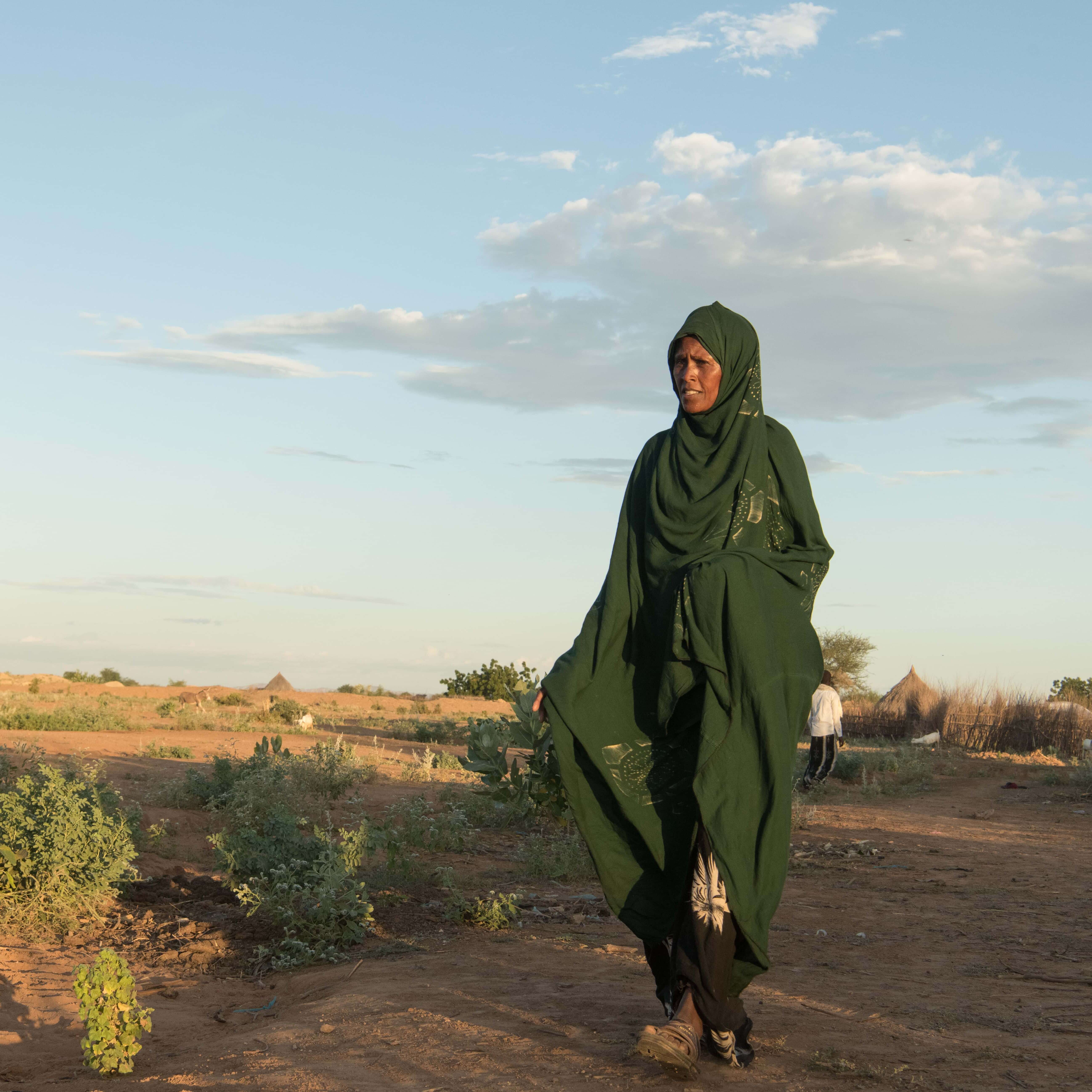For three years, Nurad struggled to cultivate crops on her farm in Kulan Challe Village due to the severe drought in Ethiopia. When heavy rains finally came, they washed away her farm, her home, and what little crops she had. 