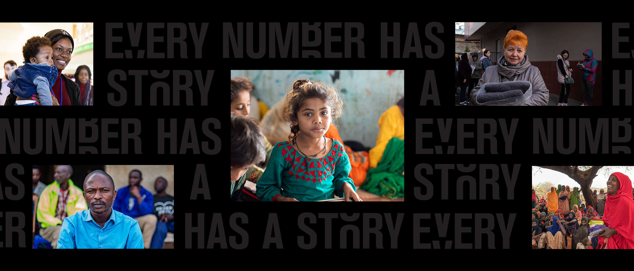 World Refugee Day hero banner designed showing faces