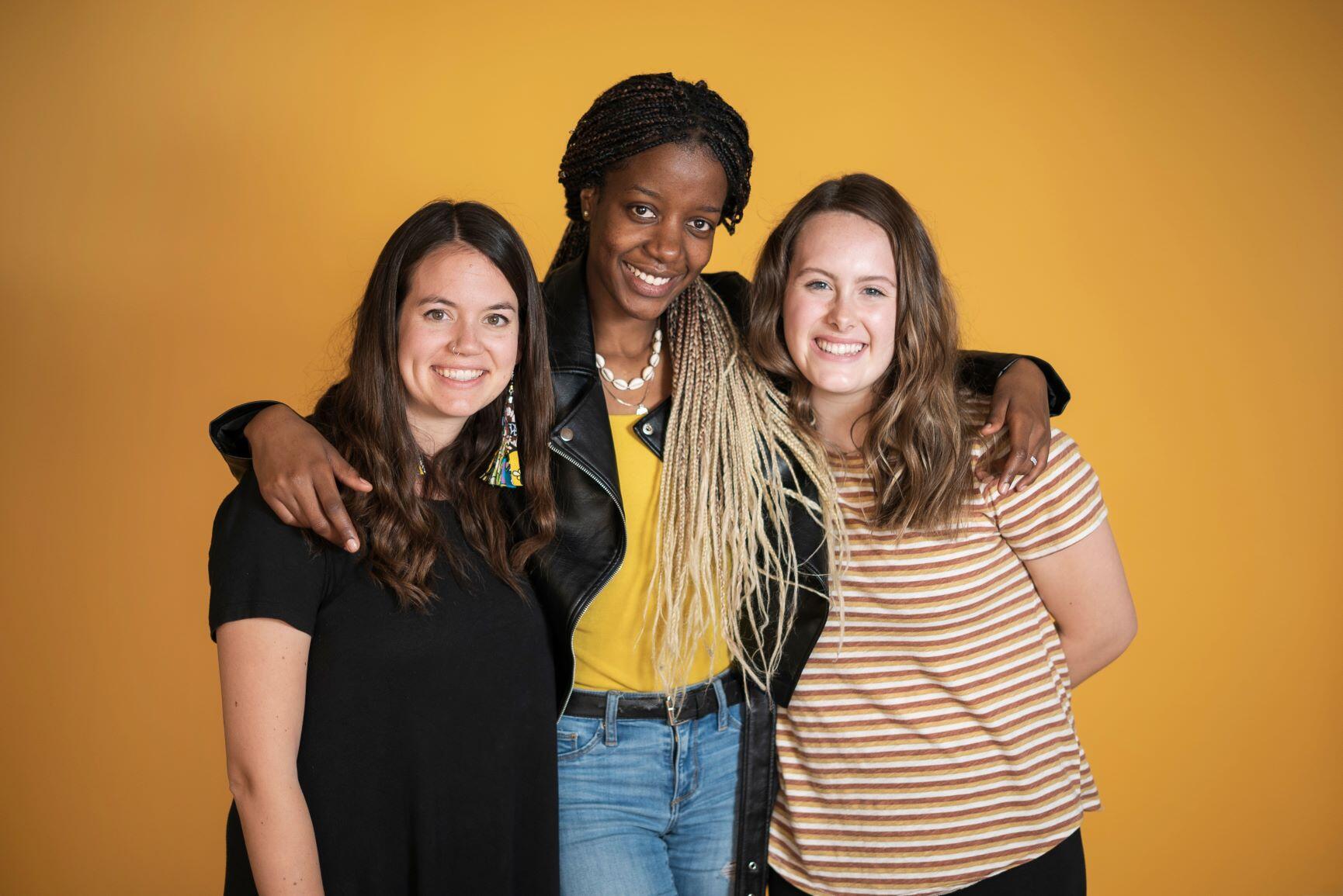 Christelle Igihozo with her friends Janna Brown and Charlee Andree