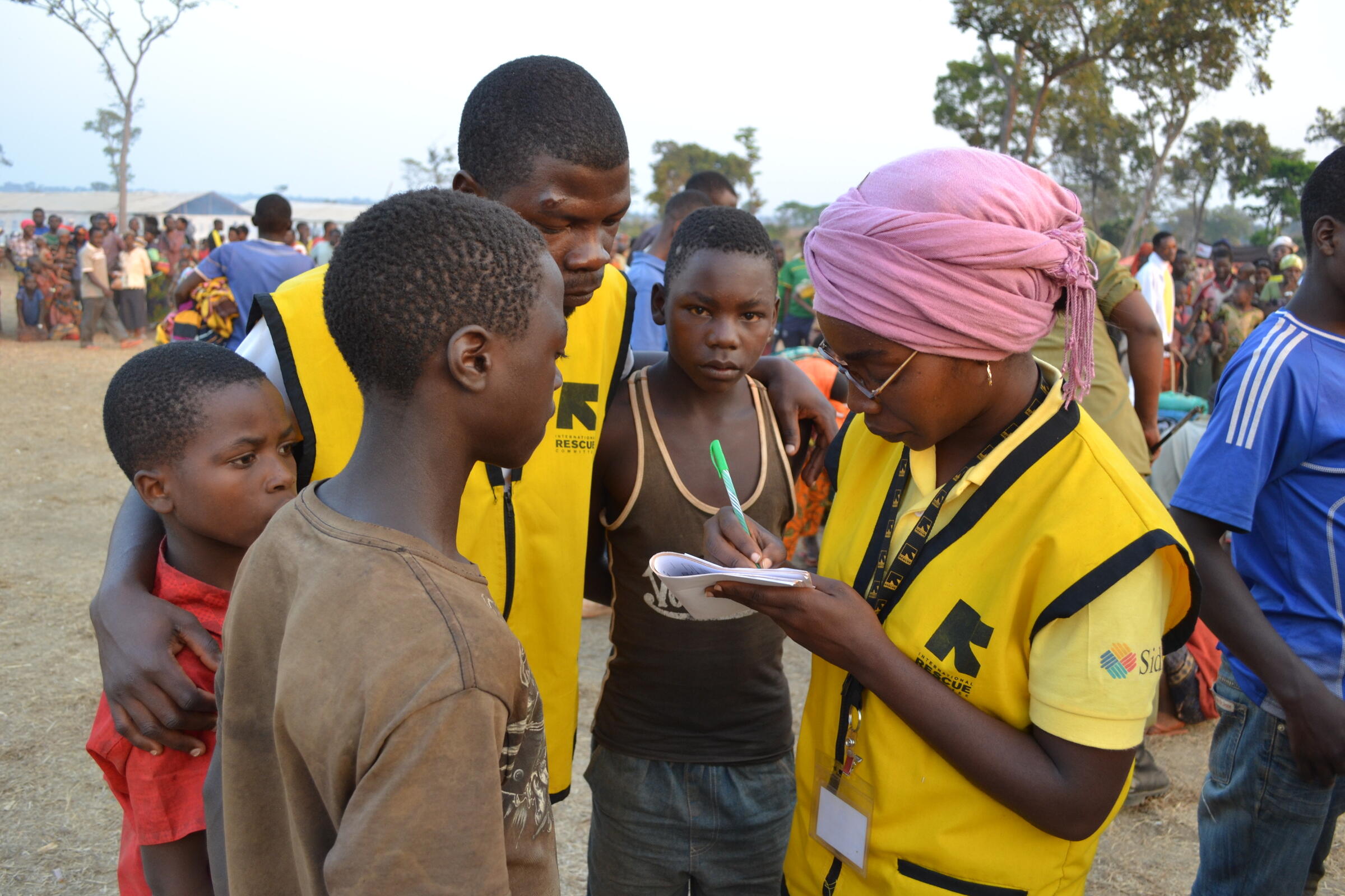 International Rescue Committee staff are working to reunite families in Nyarugusu refugee camp, Tanzania.