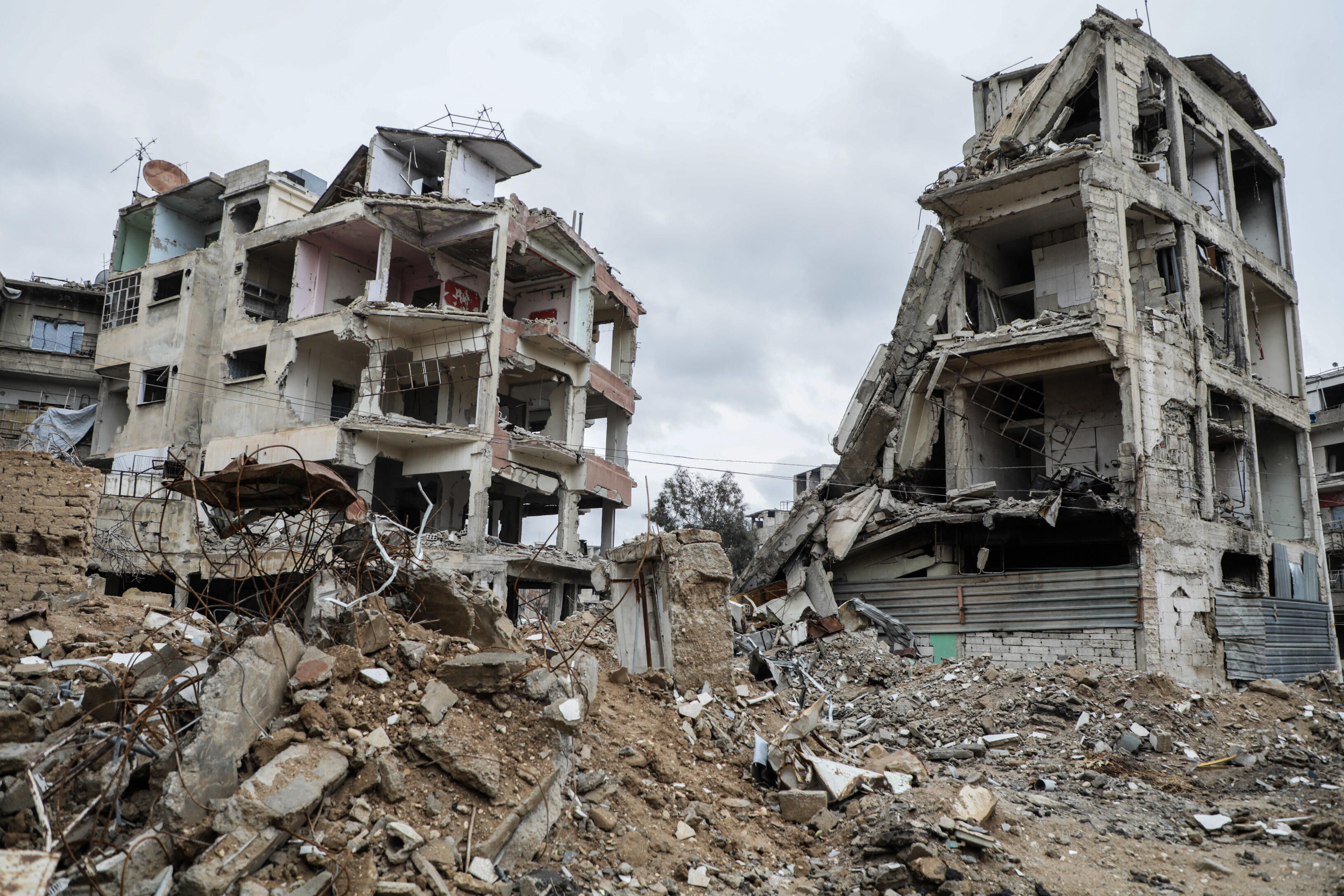 Bombed buildings in Eastern Ghouta, Syria