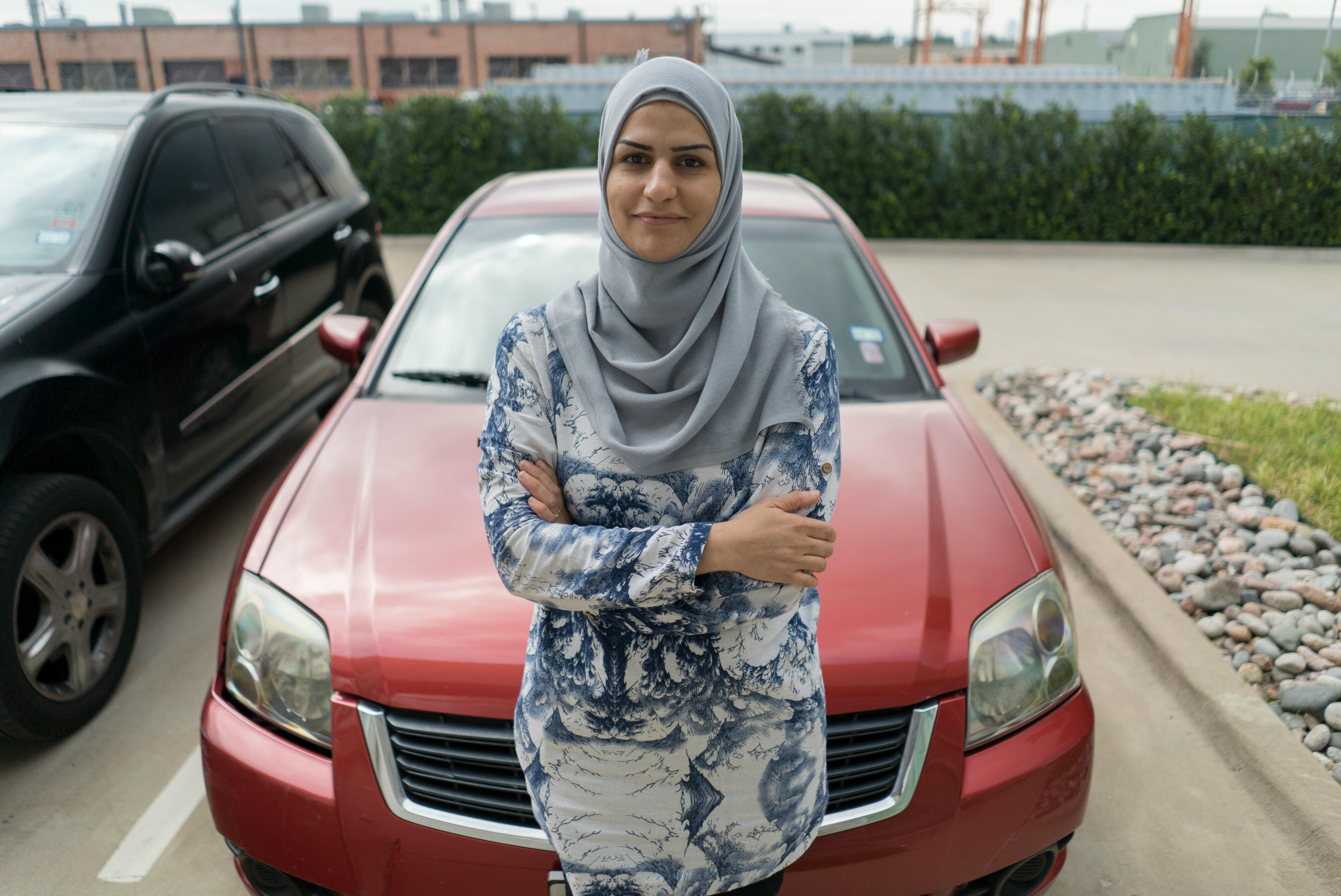 Bothina Matar stands outside the office of Gaia Empowered Women in Dallas