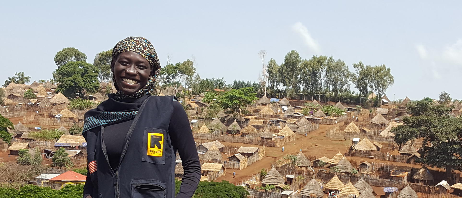 Hafiza, and IRC aid worker and refugee from South Sudan, stands in Tongo refugee camp in Ethiopia