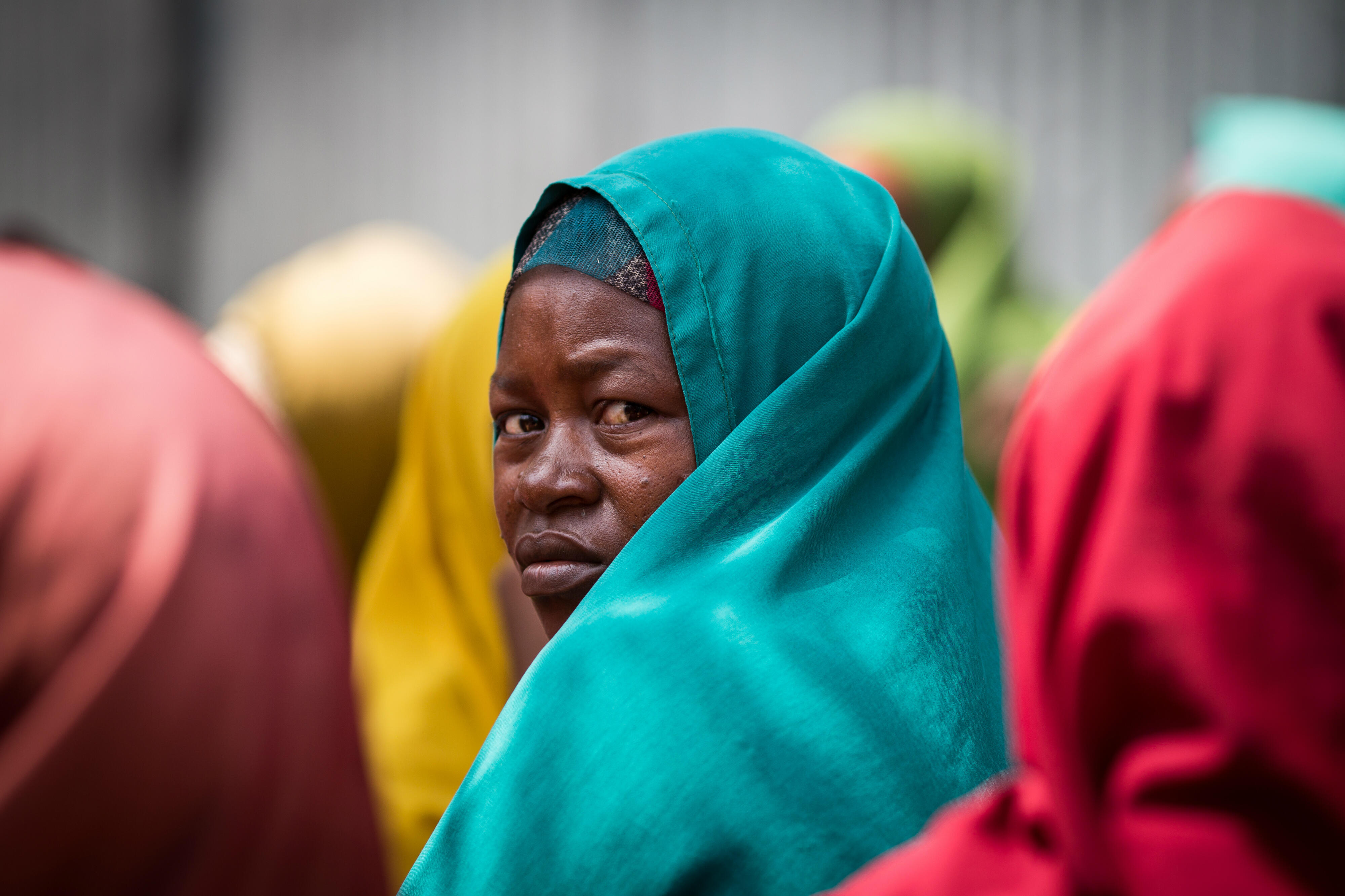 A woman displaced by drought and crisis in Somalia