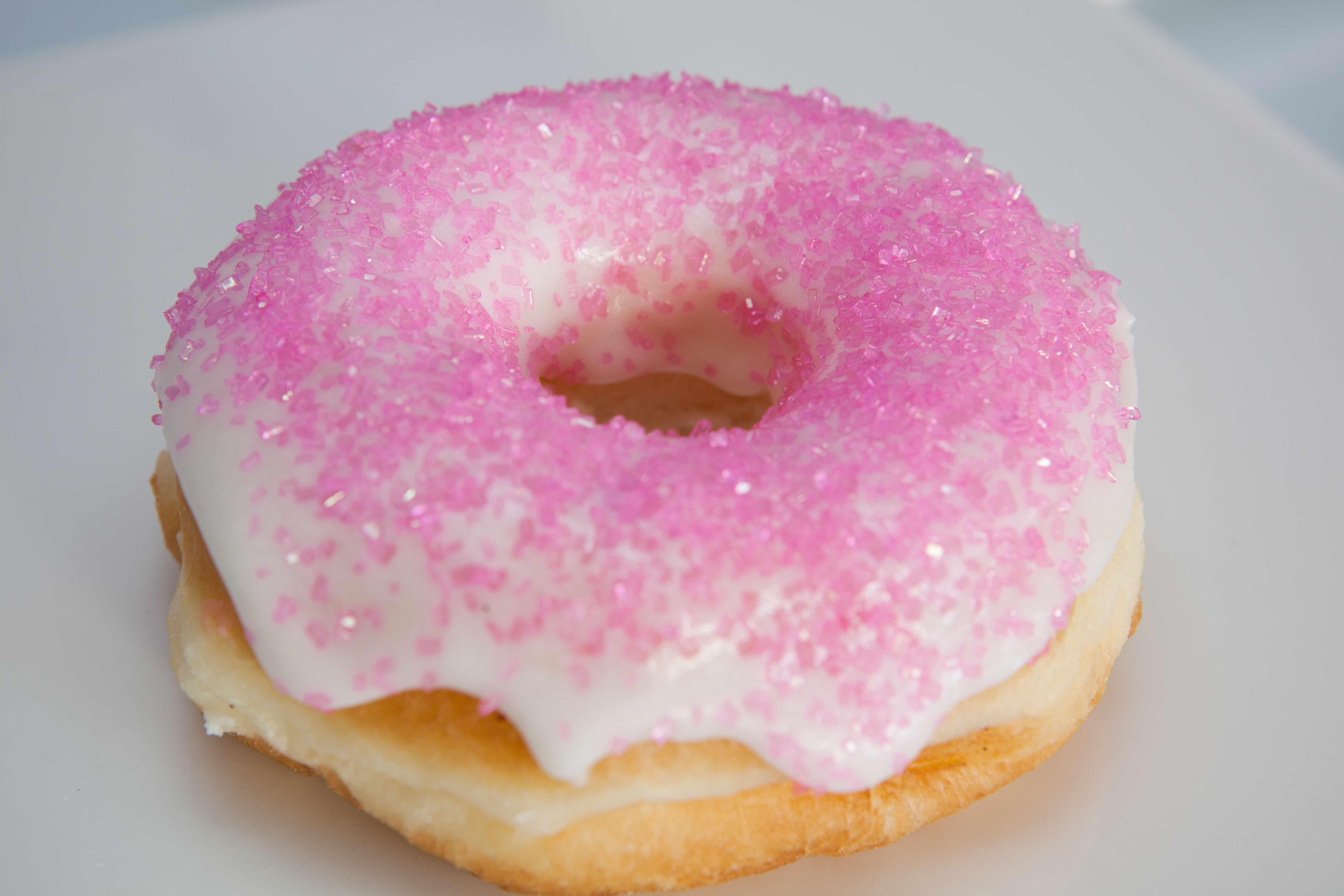 doughnut with pink sprinkles