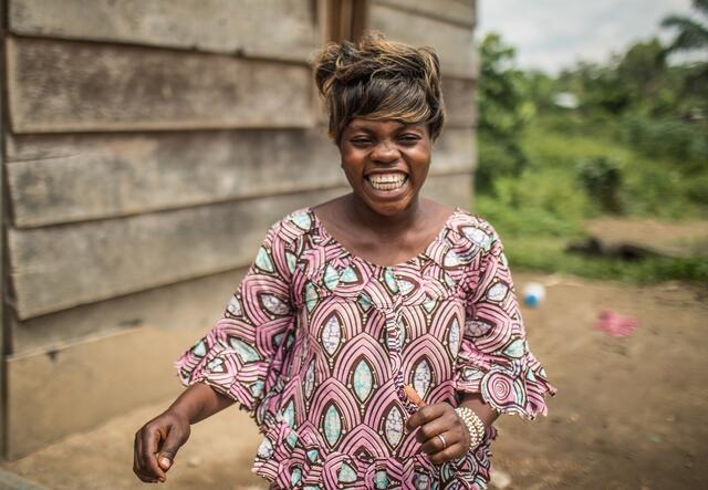 Eugenie Kahambu Kiyora laughing