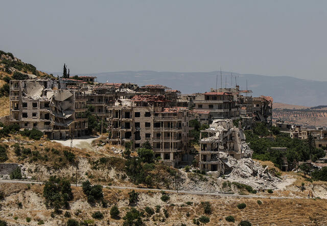 Zerbombe Gebäude in Idlib