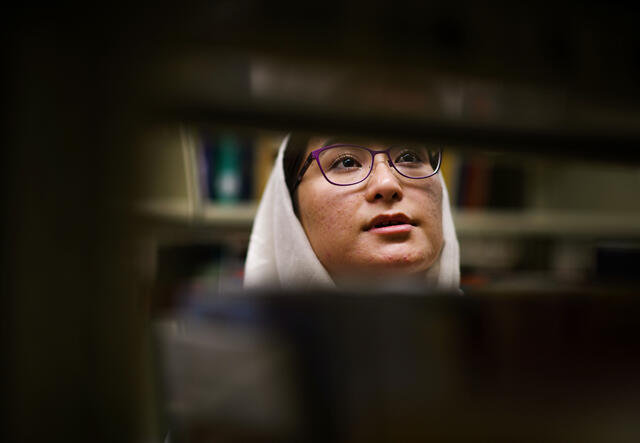 Zahra in the ASU library 