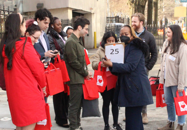 A group of NAC attendees gathered outside the Shrine of Immaculate Conception getting ready for the day's events.