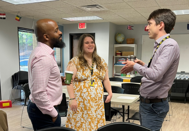 Phil York (far right) talking to Alexis Powers and Stakeholders'