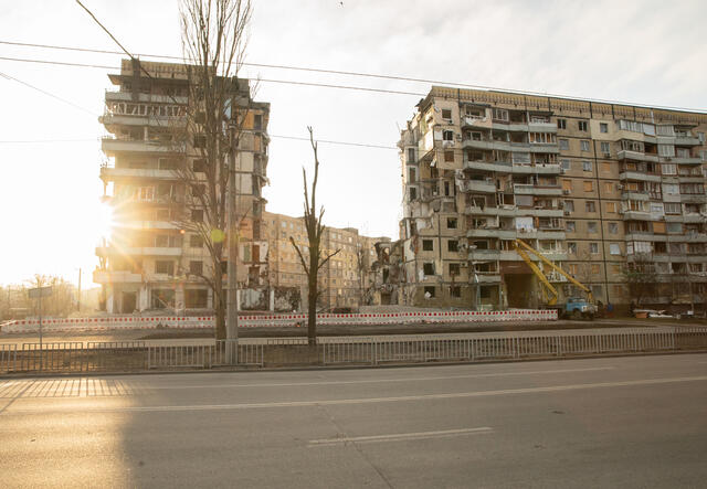 The outside of the women's safe space in Dnipro