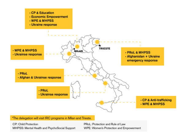 Italy Map with Program Location