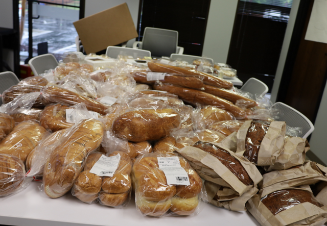A table of bread products from Publix.