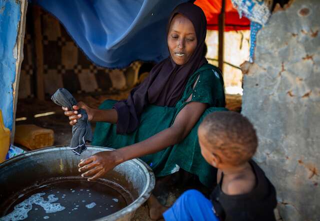 Halima lost her cattle and her farm to drought in Somalia. 