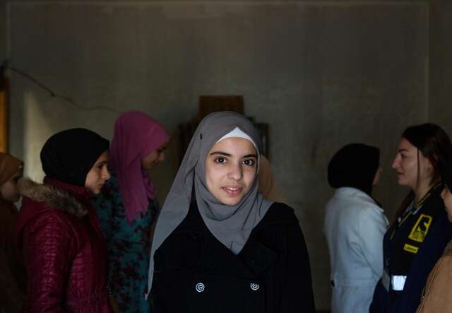 Young woman taking part in an IRC session for women and girls