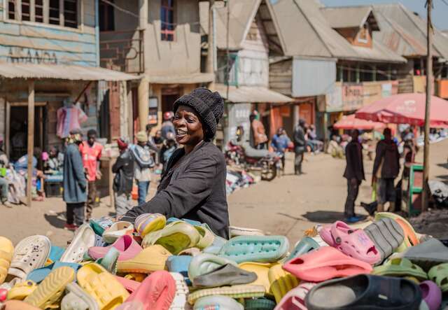 Imani at work at her stall. 
