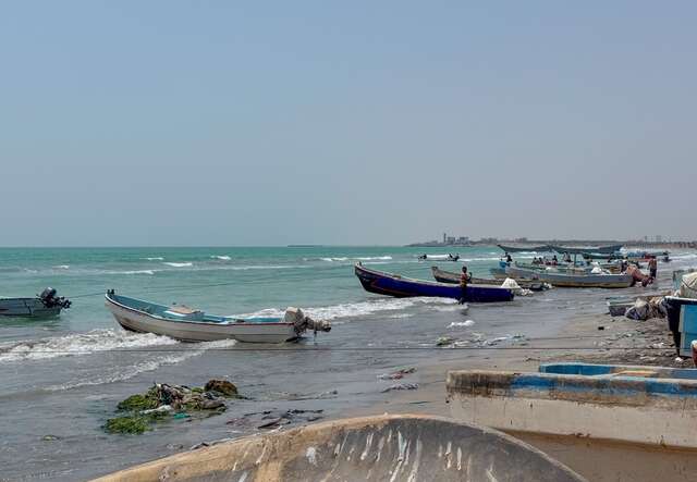 Boats at the port in southern Yemen.