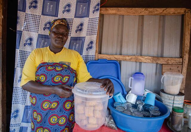Jemimah Sadia, founded Togoletta women’s rights activist group in Bidi Bidi camp in Uganda. The IRC are now supporting Togoletta remotely through phone sessions.
