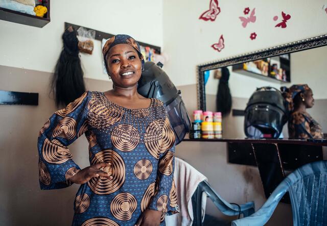 Hairdresser Abigail in her Salon.