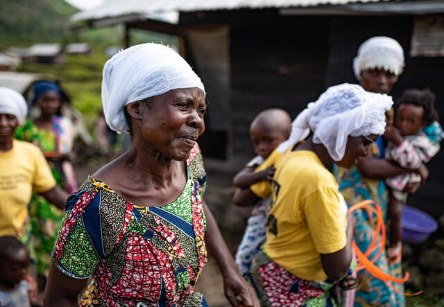 Women in an area of the Democratic Republic of Congo affected by an Ebola outbreak