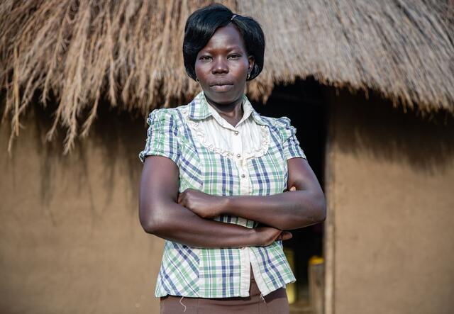 Foni Grace poses with her arms crossed looking at the camera