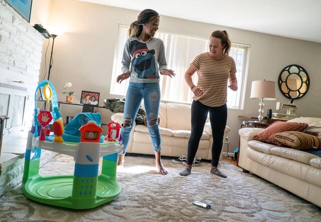 Two Refugee Youth Dance in Living Room Boise