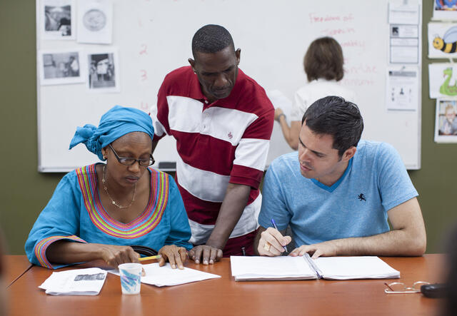 Students in an IRC sponsored civics class