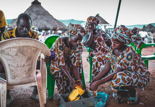 Women from an IRC village savings and loans association