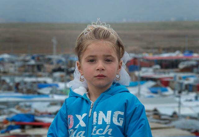 A young girl in Iraq's Domiz refugee camp for Syrian refugees