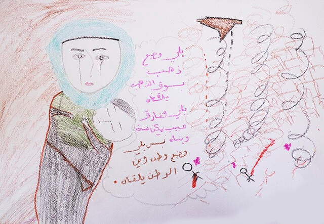 Drawing from a Syrian girl
