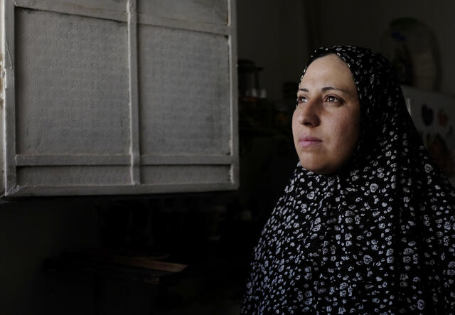 Syrian refugee woman in Ramtha, Jordan