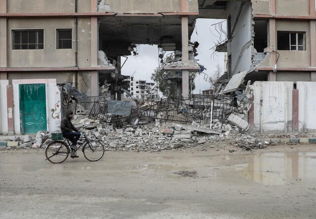 A bombed school in Douma, Eastern Ghouta.