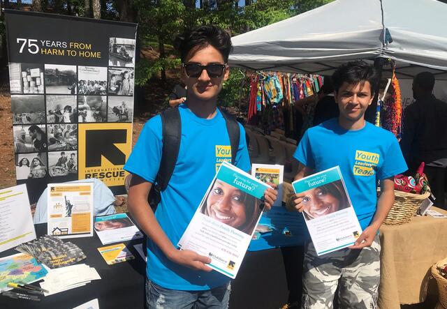 Edris and Mustafa spent the day sharing information and resources with community members.