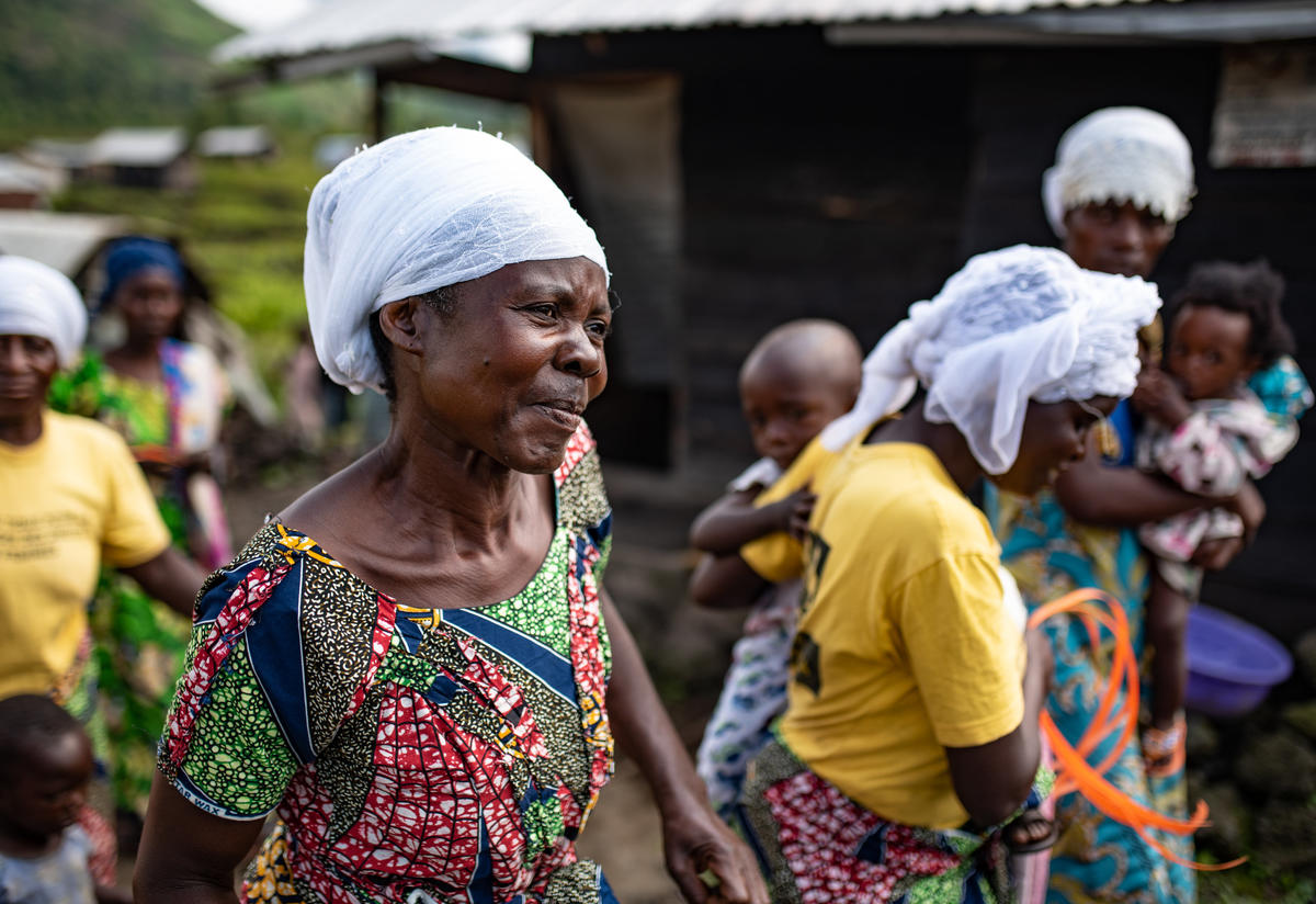 Women in an area of the Democratic Republic of Congo affected by an Ebola outbreak