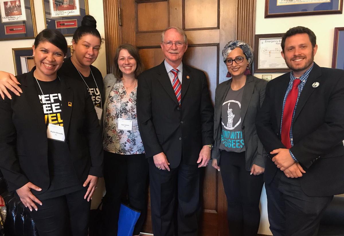 The Florida delegation—including IRC's Regina Bernadin and Una Bilic (left)—meet with Representative John Rutherford in Washington, DC. The Florida delegation—including IRC's Regina Bernadin and Una Bilic (left)—meet with Representative John Rutherford in Washington, DC.