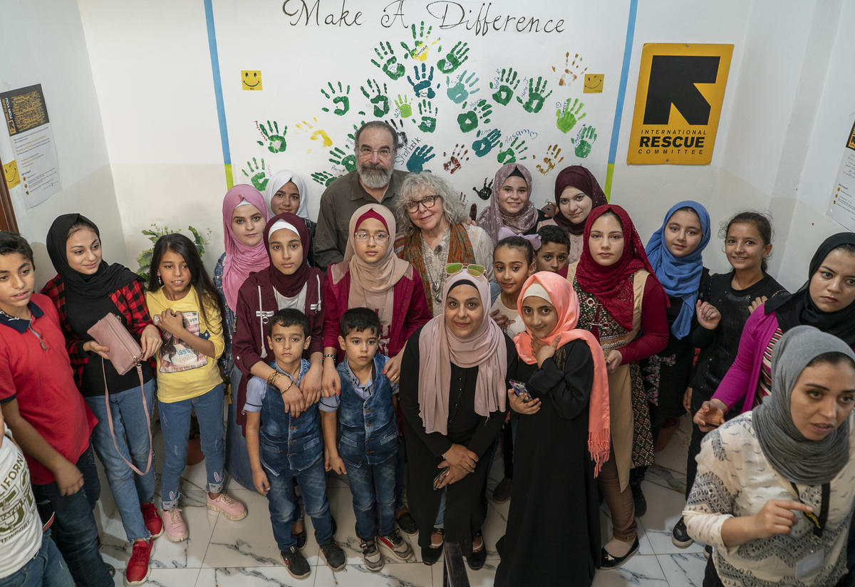 Mandy Patinkin at IRC women's center in Jordan Mandy Patinkin at IRC women's center in Jordan