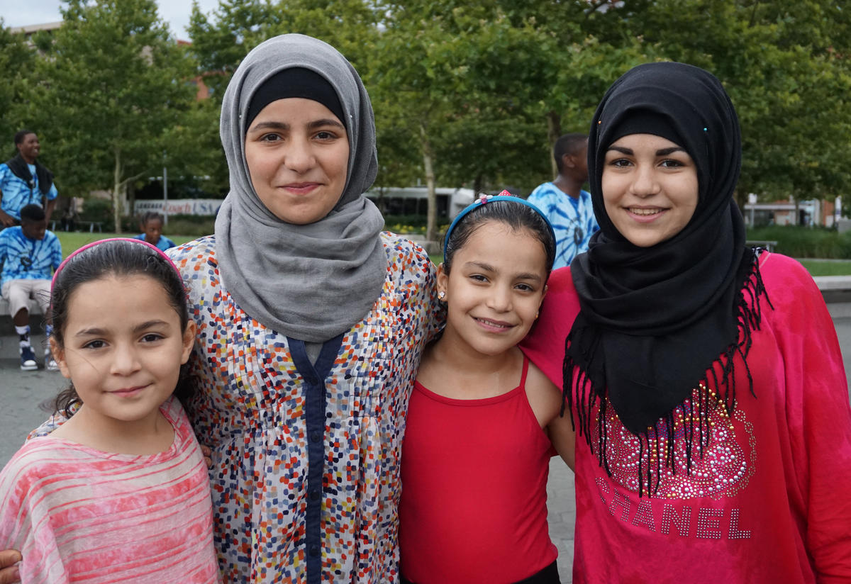 The daughters of family resettled in Baltimore from Syria The daughters of family resettled in Baltimore from Syria