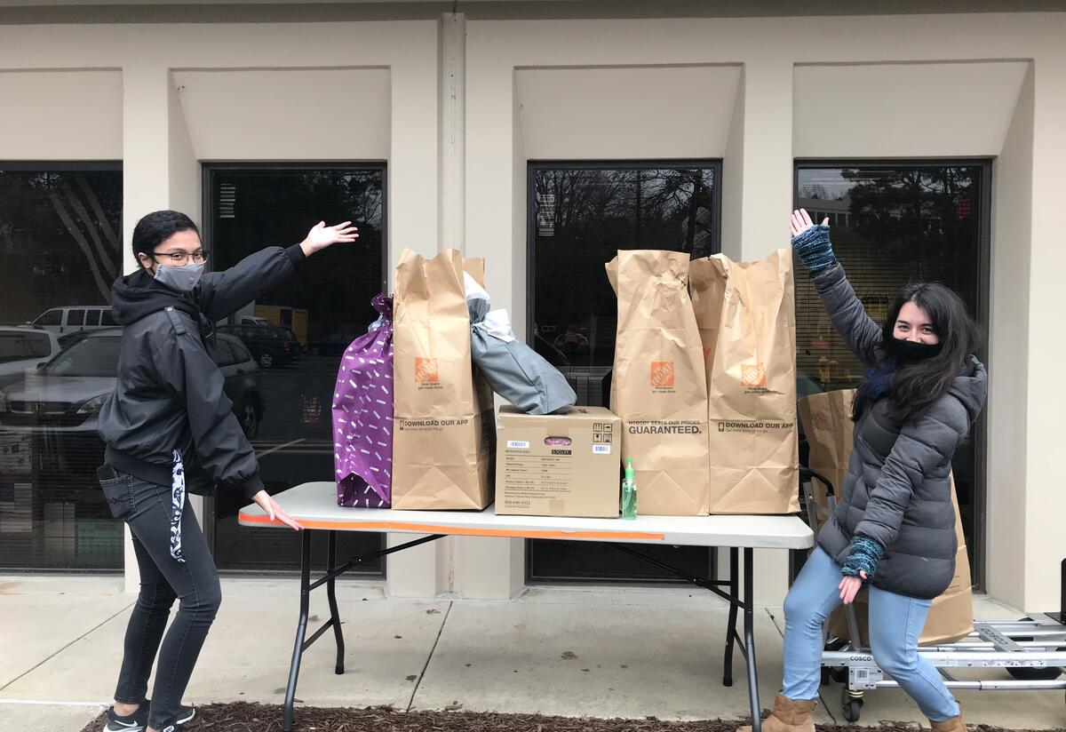 IRC supporters Megan Keaveney and Kiara Butler fulfilled a family's Amazon Wishlist along with some friends!