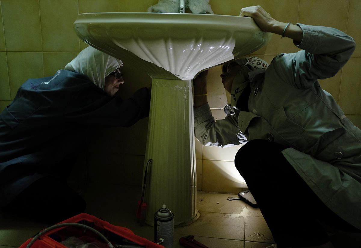 Safa’a and Hala run their own plumbing business in Irbid, Jordan