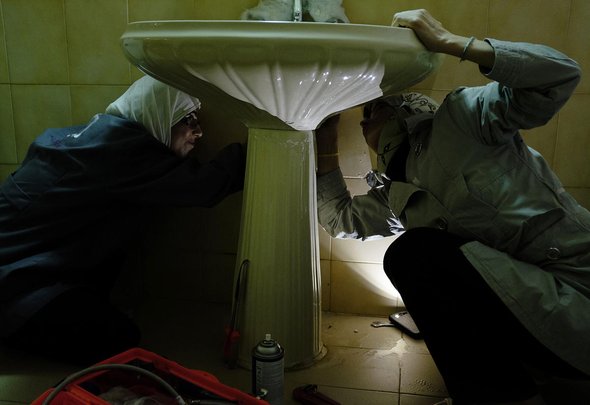 Safa’a and Hala run their own plumbing business in Irbid, Jordan Safa’a and Hala run their own plumbing business in Irbid, Jordan