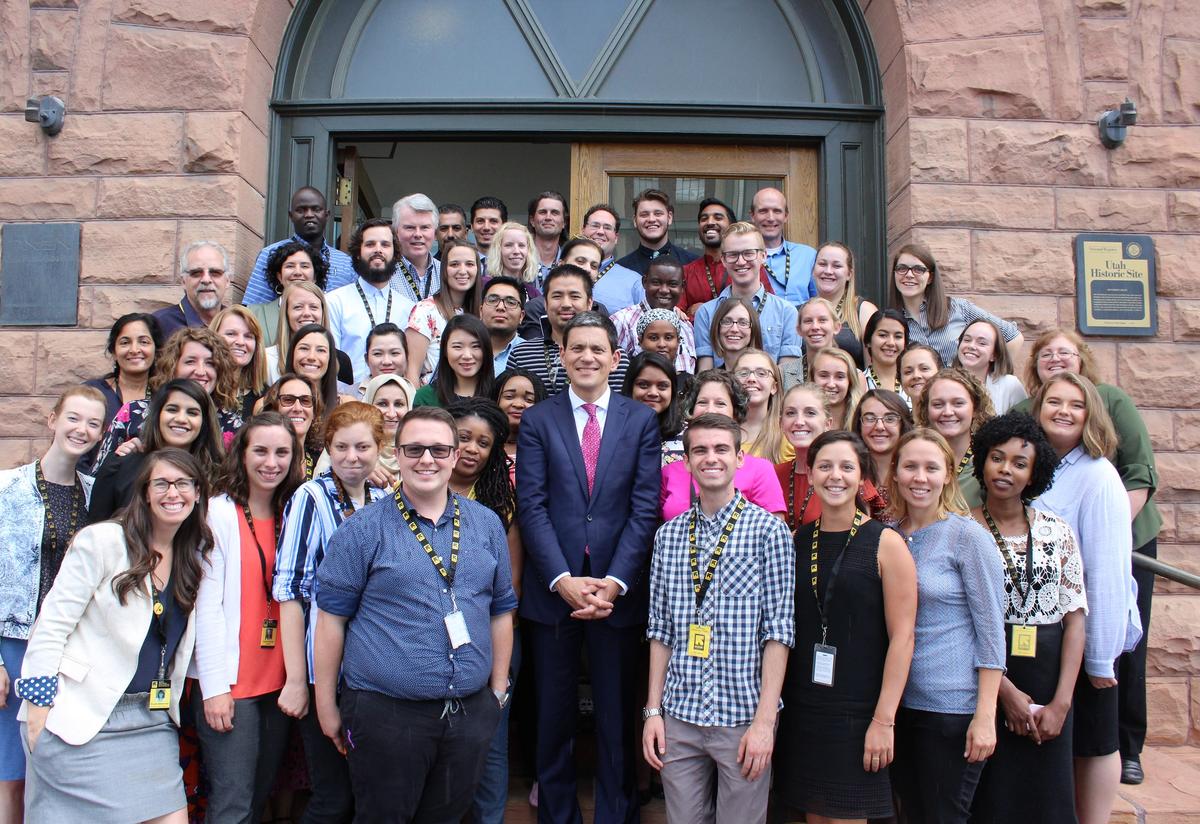 David Miliband, IRC President & CEO, stands with IRC Staff and Interns David Miliband, IRC President & CEO, stands with IRC Staff and Interns