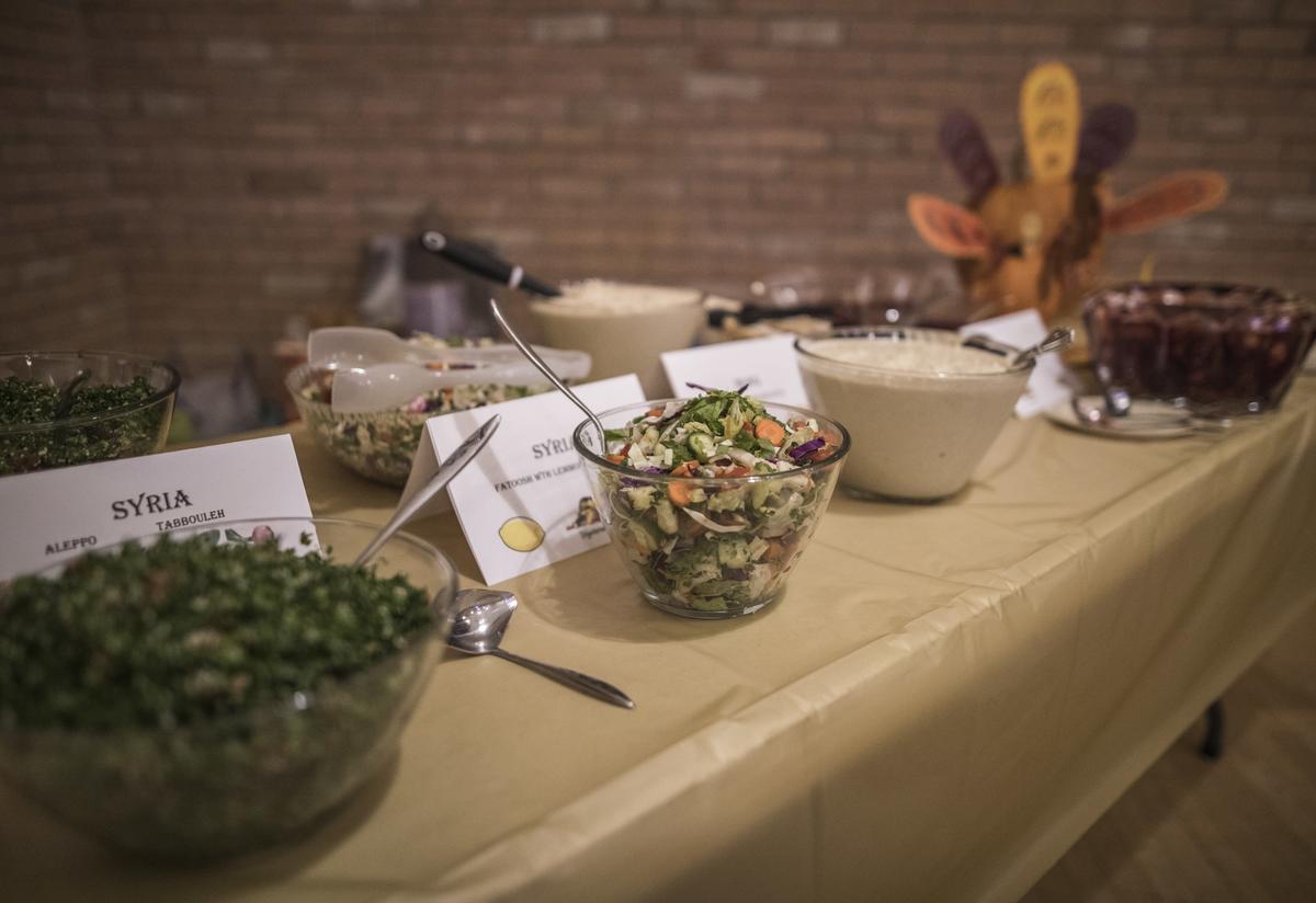 tabbouleh, fatoosh, and hummus