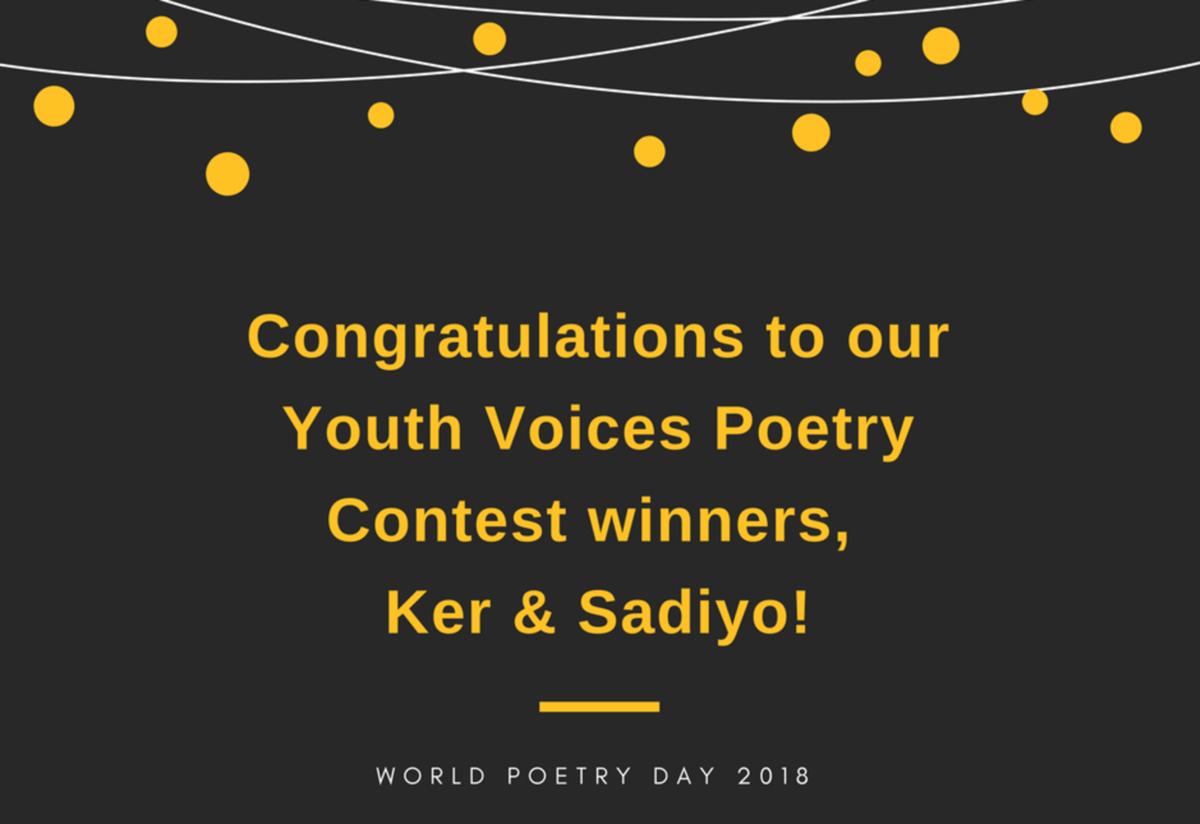 Congratulations to the winners of our poetry contest.